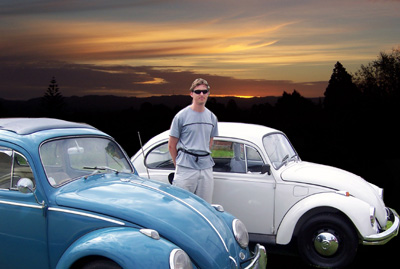 Photo of Bruce Paine with his 1969 VW Beetle