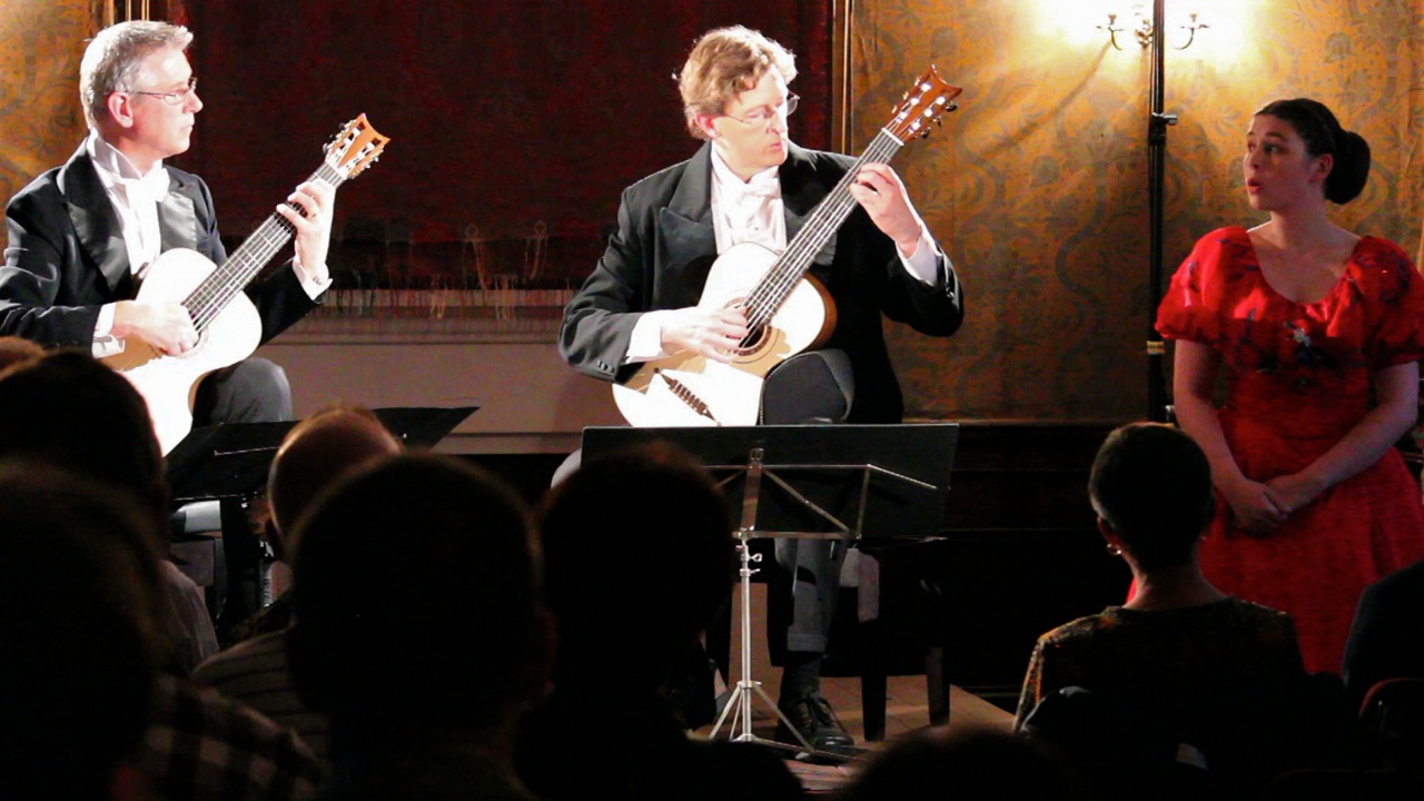 Rex Button, Bruce Paine and Imogen Abernethy performing Victorian Songs