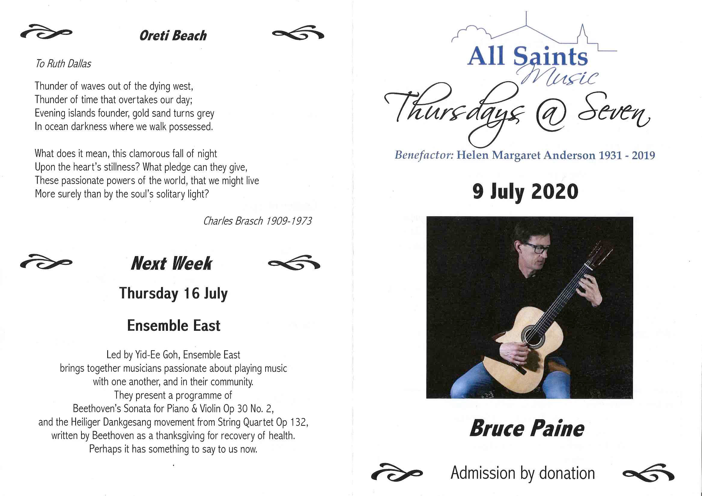 Bruce Paine, Howick Concert, July 9th 2020