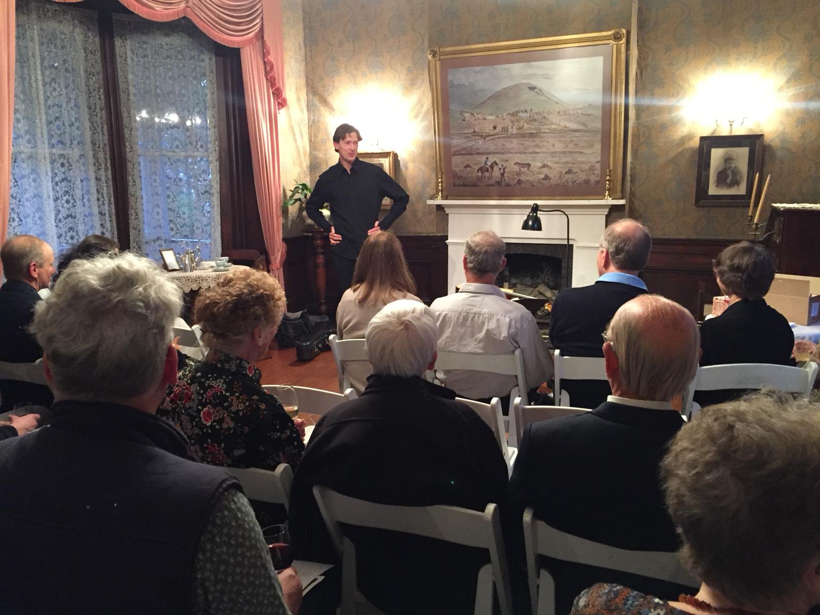 Bruce Paine speaking before his CD launch performance